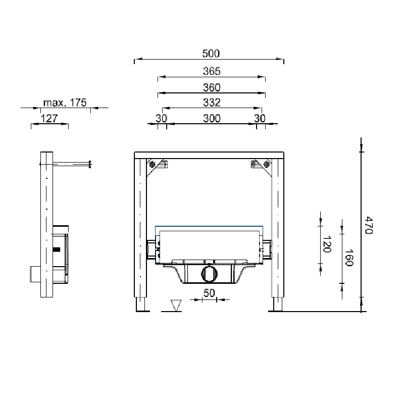 Stěnový sprchový odtokový žlab