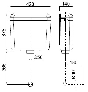 Splachovací nádržka AQUA