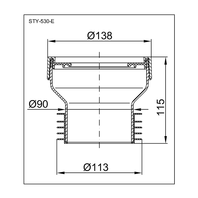Manžeta wc přímá STY-530-E