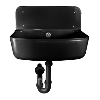 Plastová výlevka se sifonem - černá